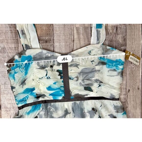 Cremieux Taylor Blue White Floral Sleeveless Dress sz 14 Retails‎ $139 NWT - Picture 5 of 14